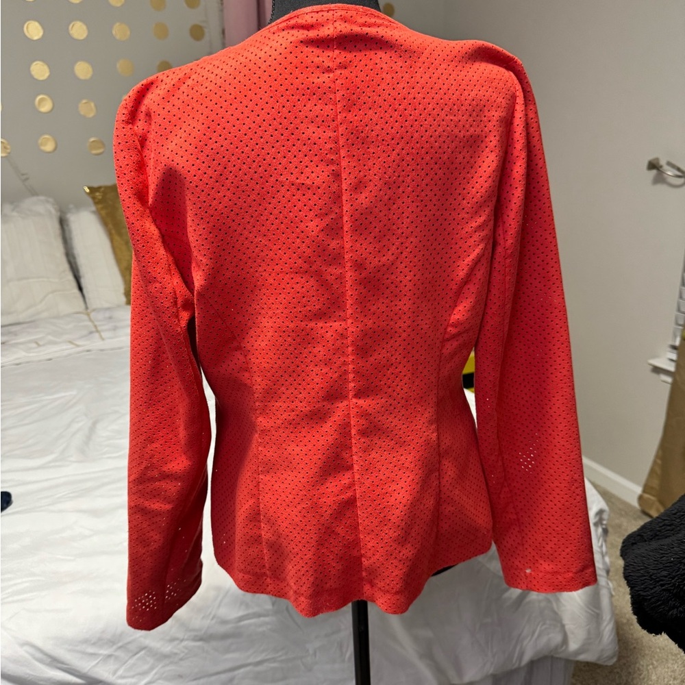 Choices Red Ruffled Blazer - Picture 2 of 4